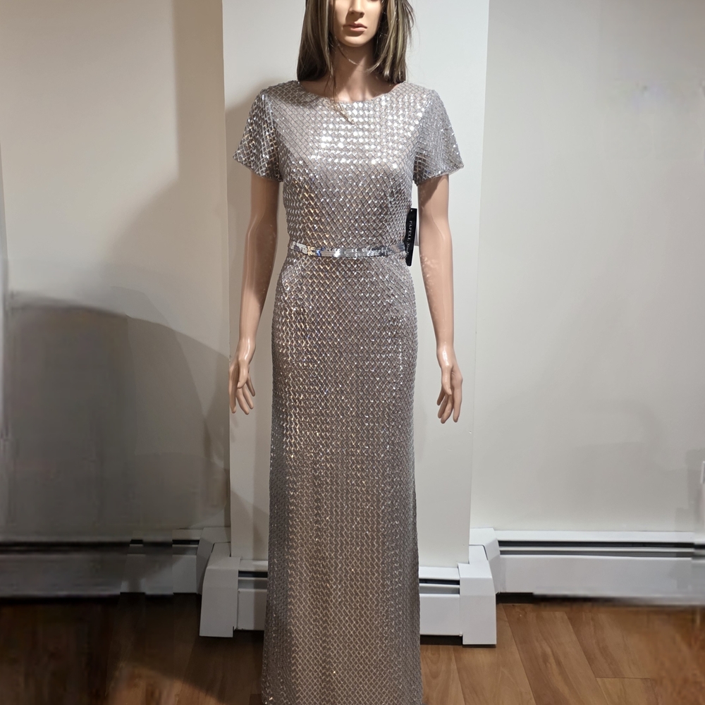 Elegant Silver Sequin Dress
